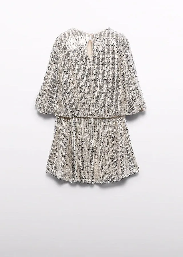 Abel & Lula Girls Gold Sequins Holiday Party Skirt & Top with Bow