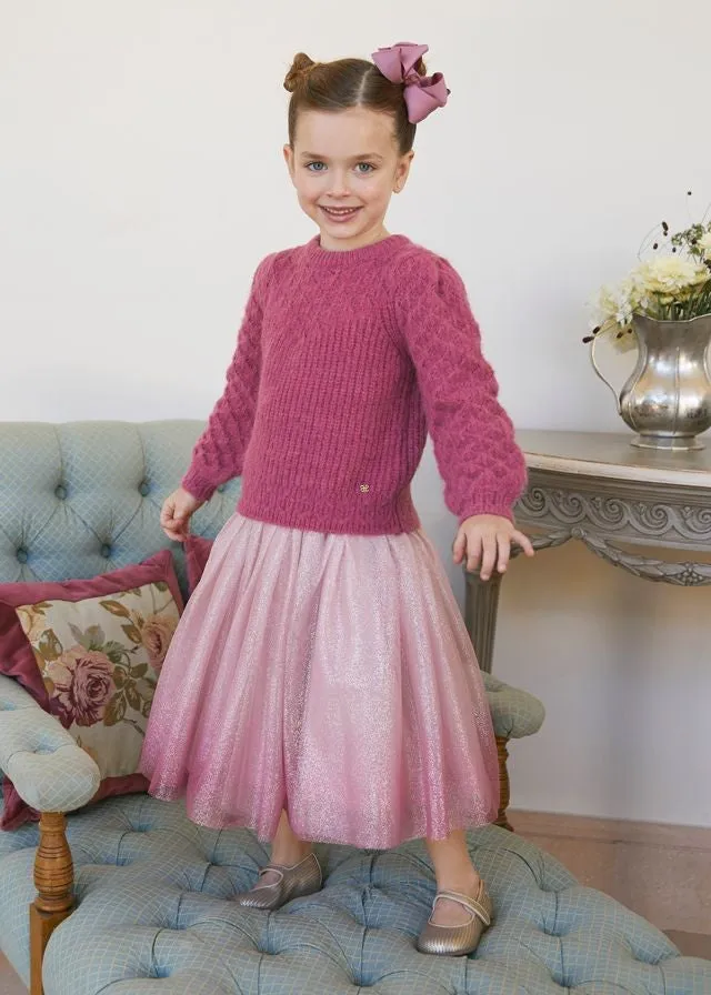 Abel & Lula Girls Tulle Skirt - Rose Pink Ombre