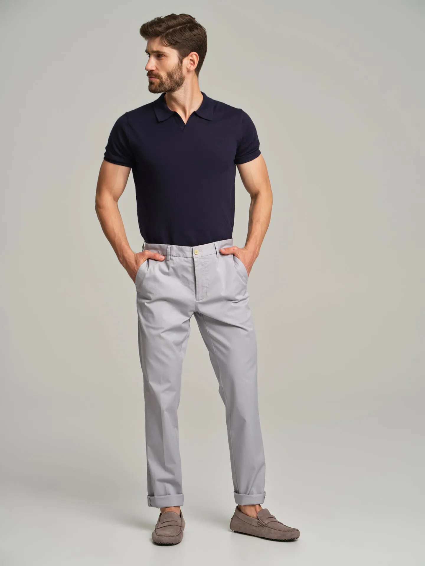 Basic slim fit chino trousers