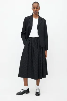 BLACK Black Checked Balloon Skirt