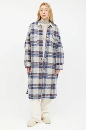 Blue Gabrion Checked Wool Jacket