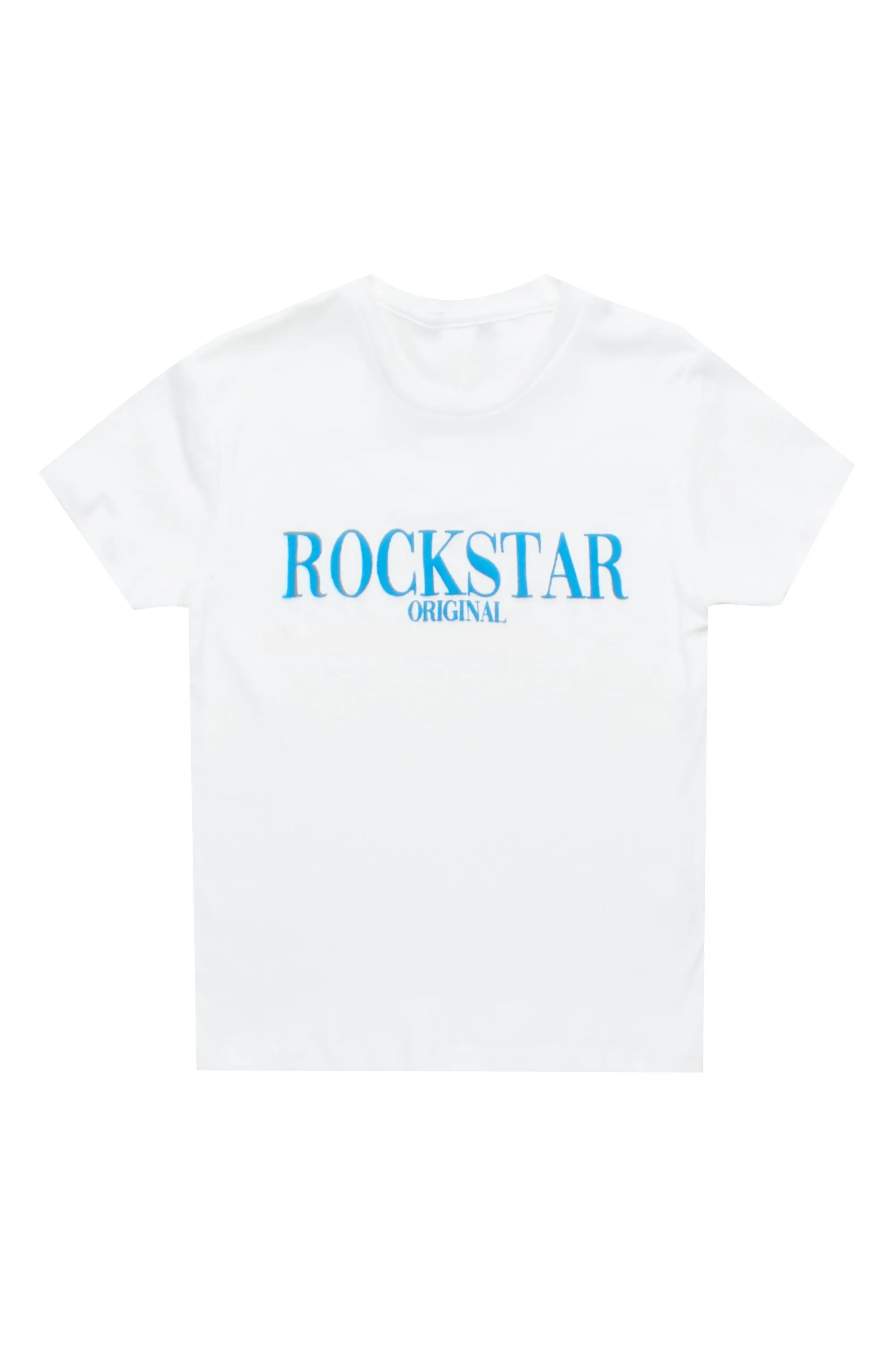 Boys Octavio Printed T-Shirt-White/Blue