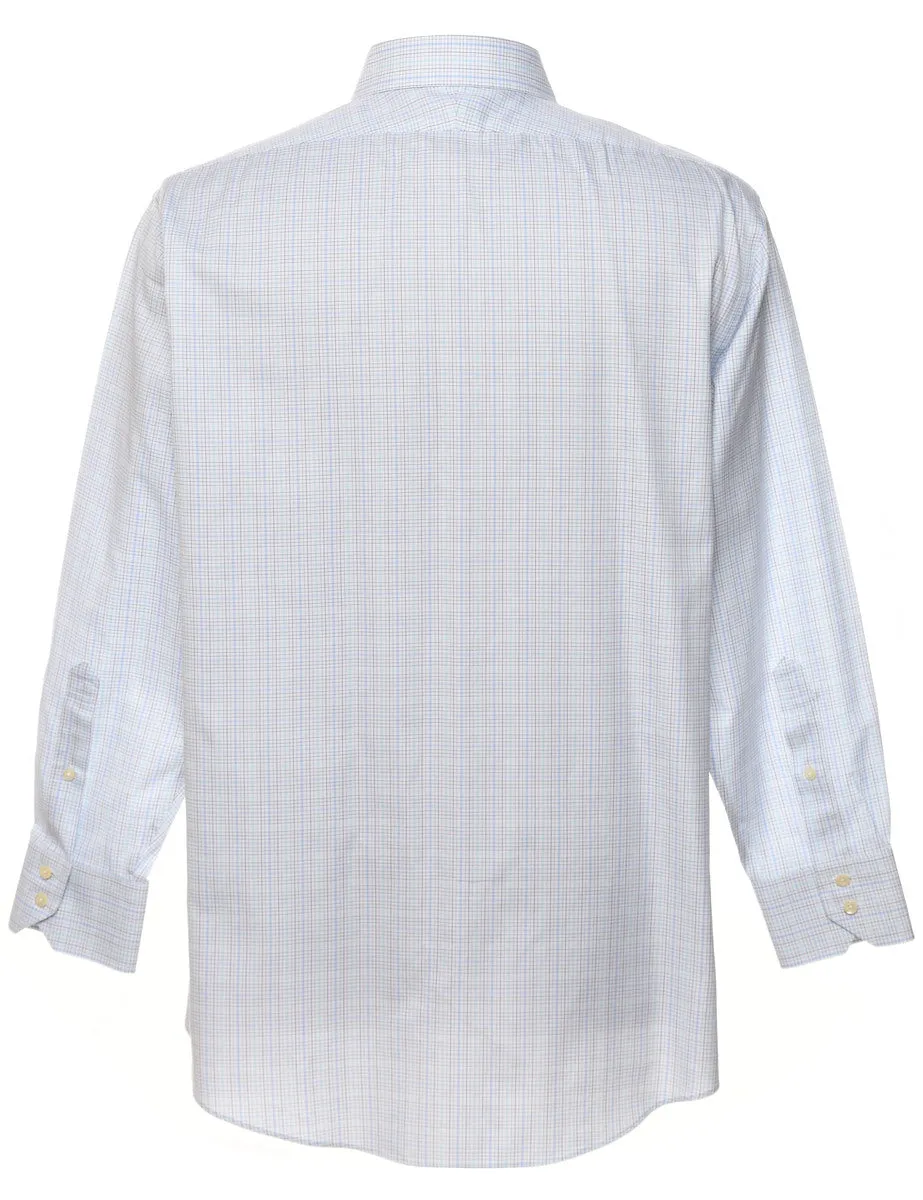 Brooks Brothers White & Blue Checked Shirt - M