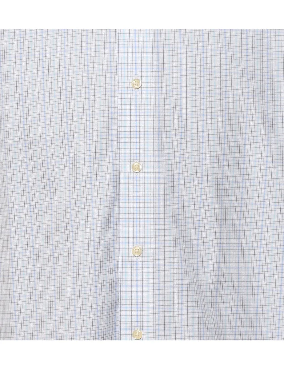 Brooks Brothers White & Blue Checked Shirt - M