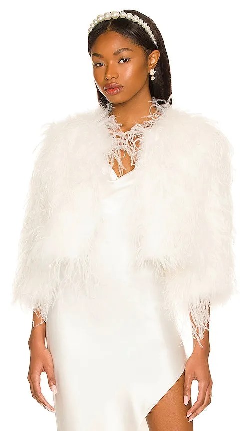 Bubish Dahlia Feather Jacket in White