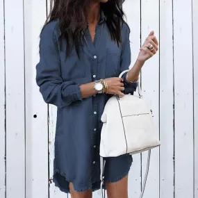 Casual Denim Shirt Dress