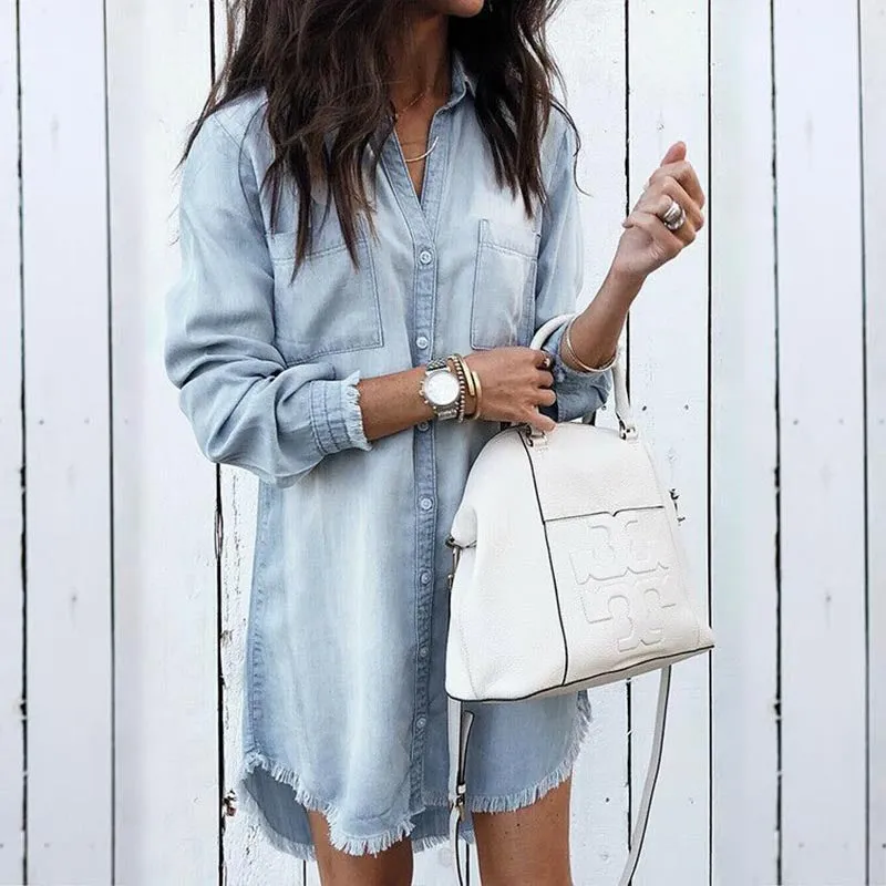 Casual Denim Shirt Dress