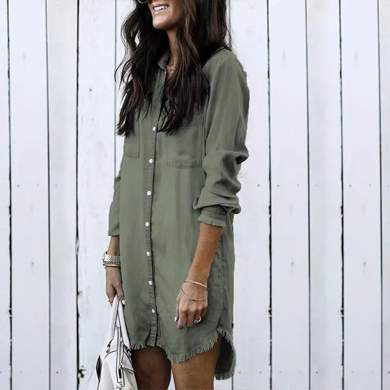 Casual Denim Shirt Dress