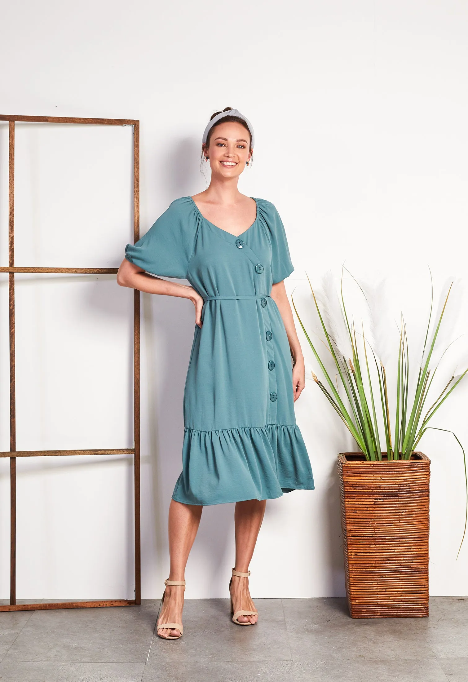 Casual Puff Sleeve Dress