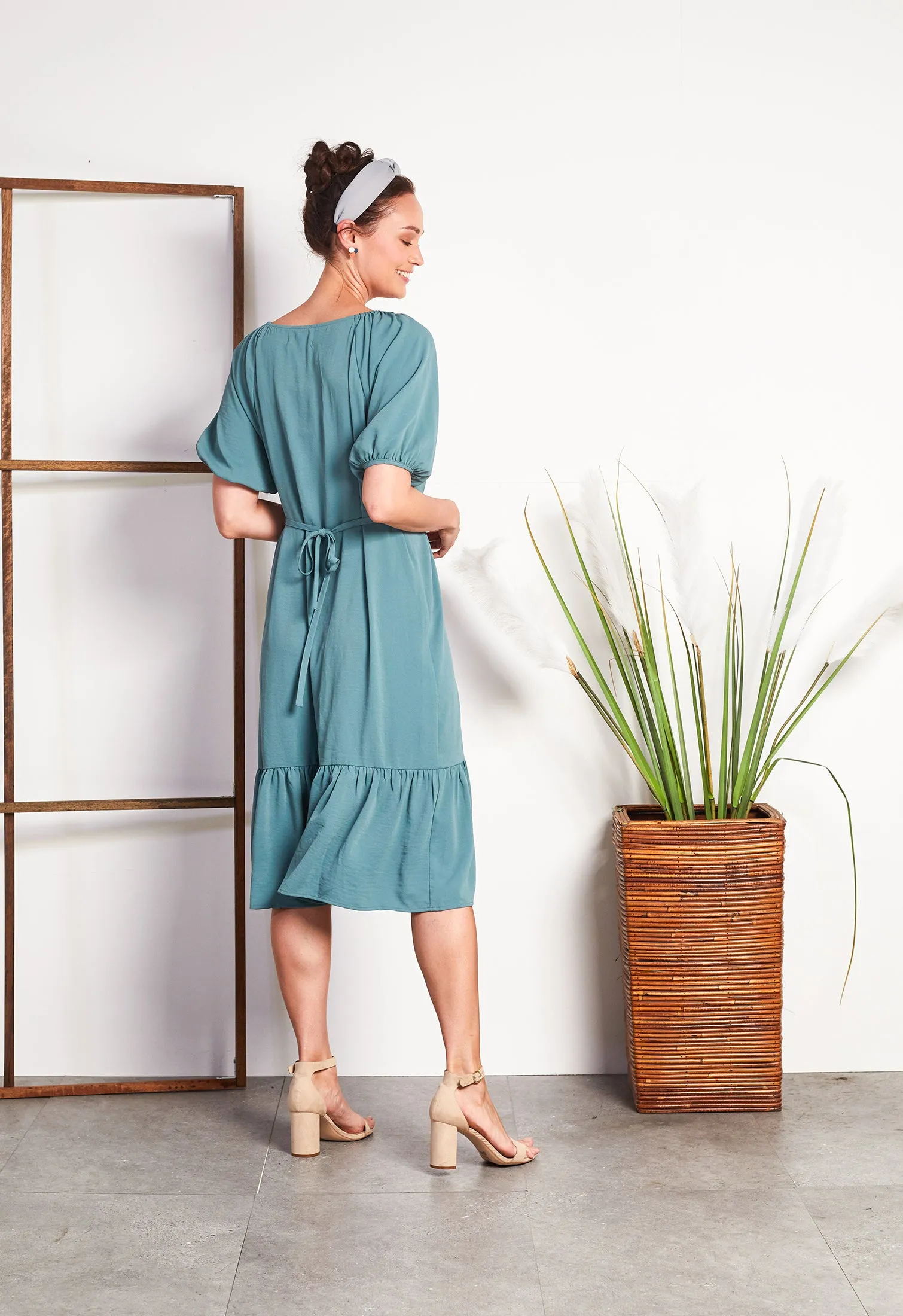 Casual Puff Sleeve Dress