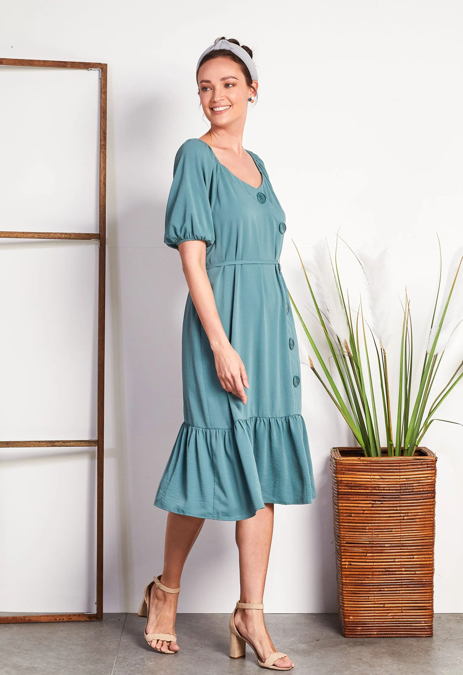 Casual Puff Sleeve Dress