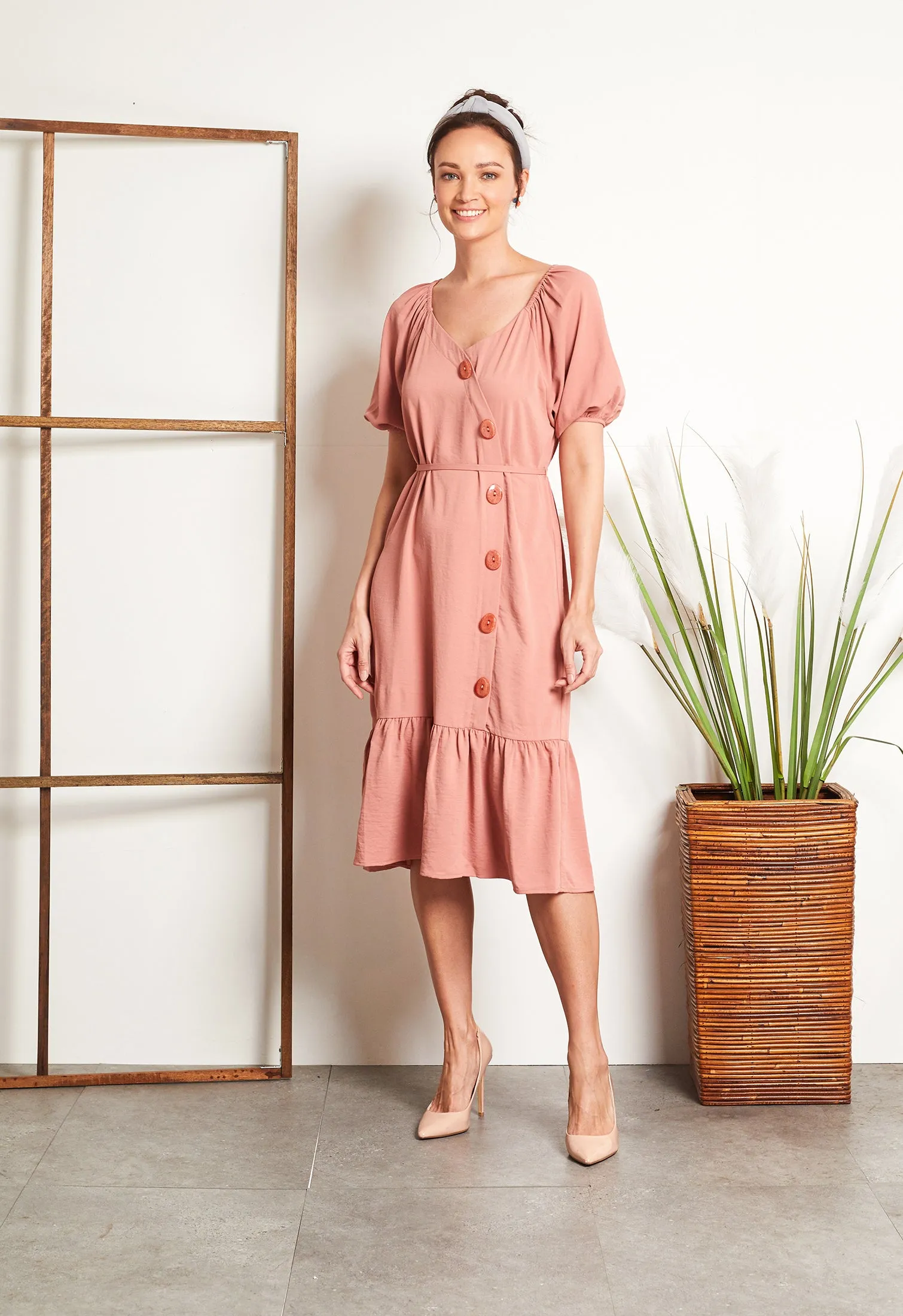 Casual Puff Sleeve Dress