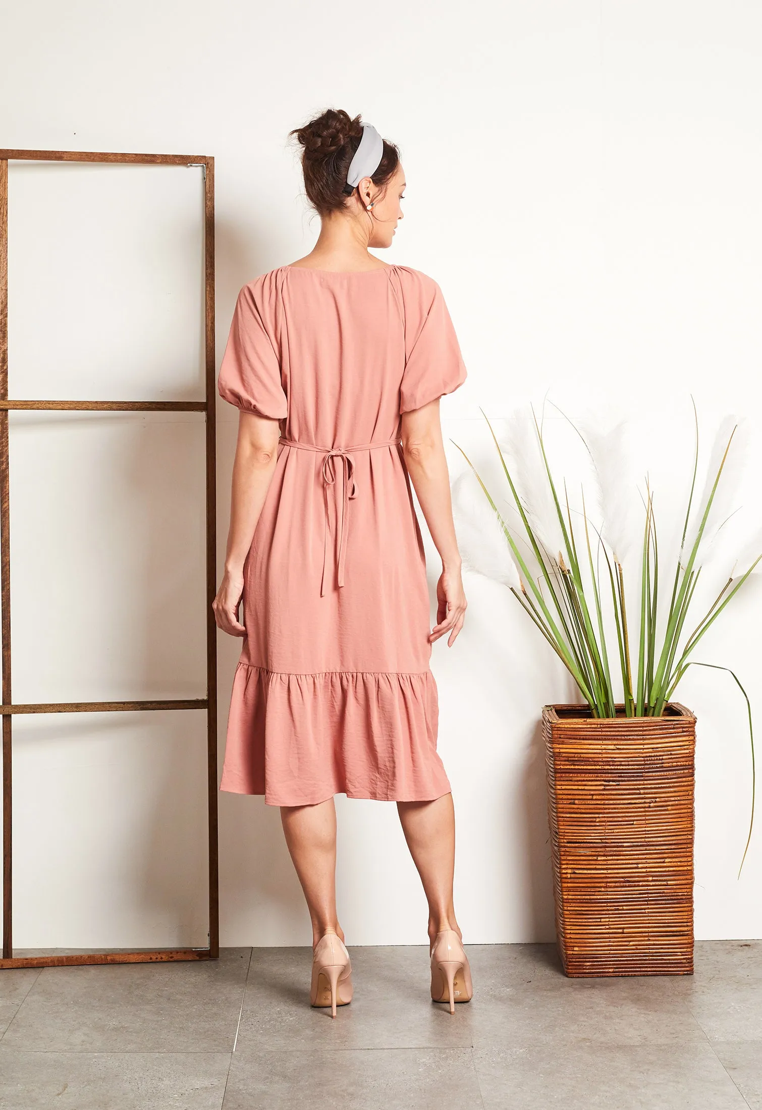 Casual Puff Sleeve Dress