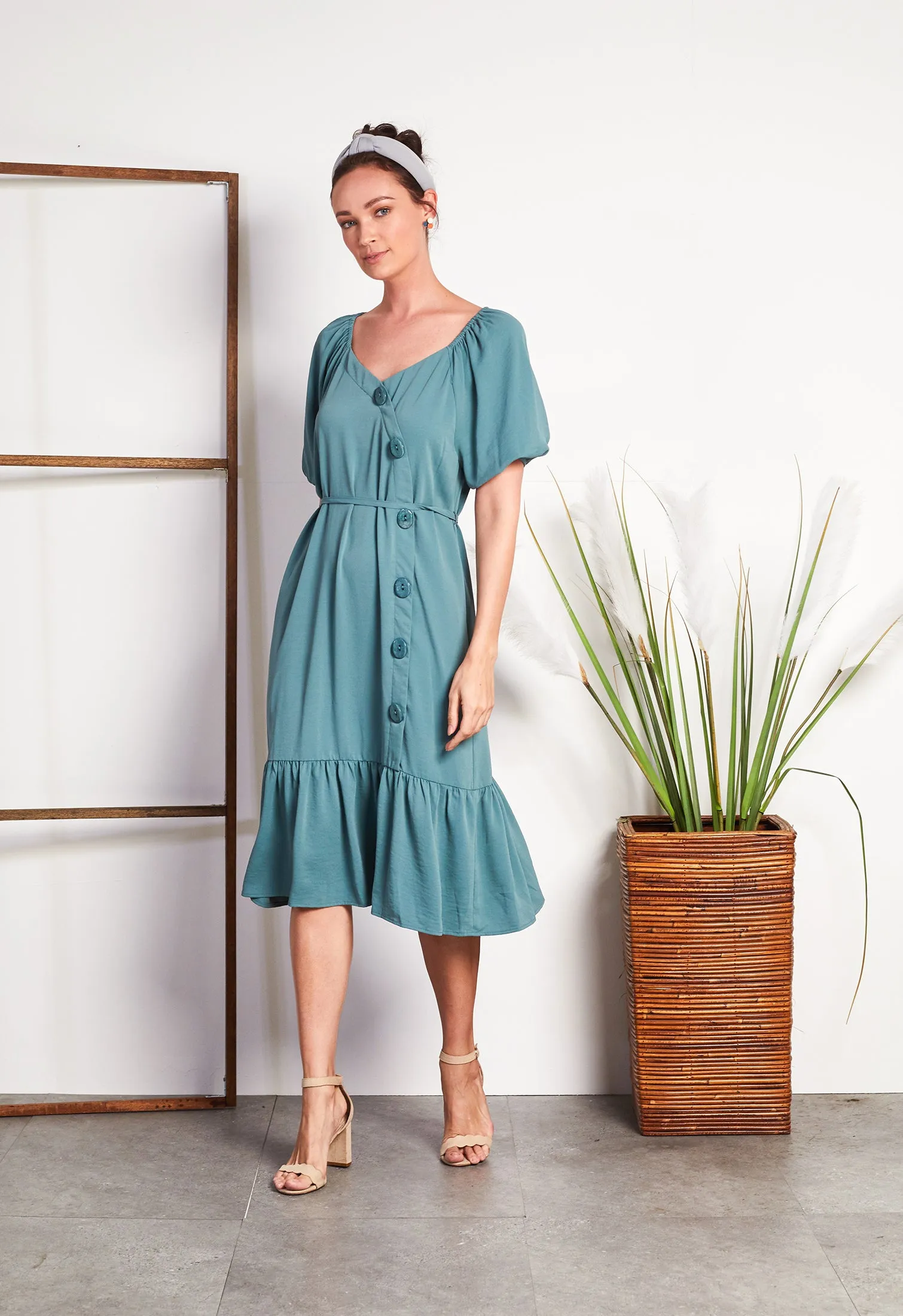 Casual Puff Sleeve Dress