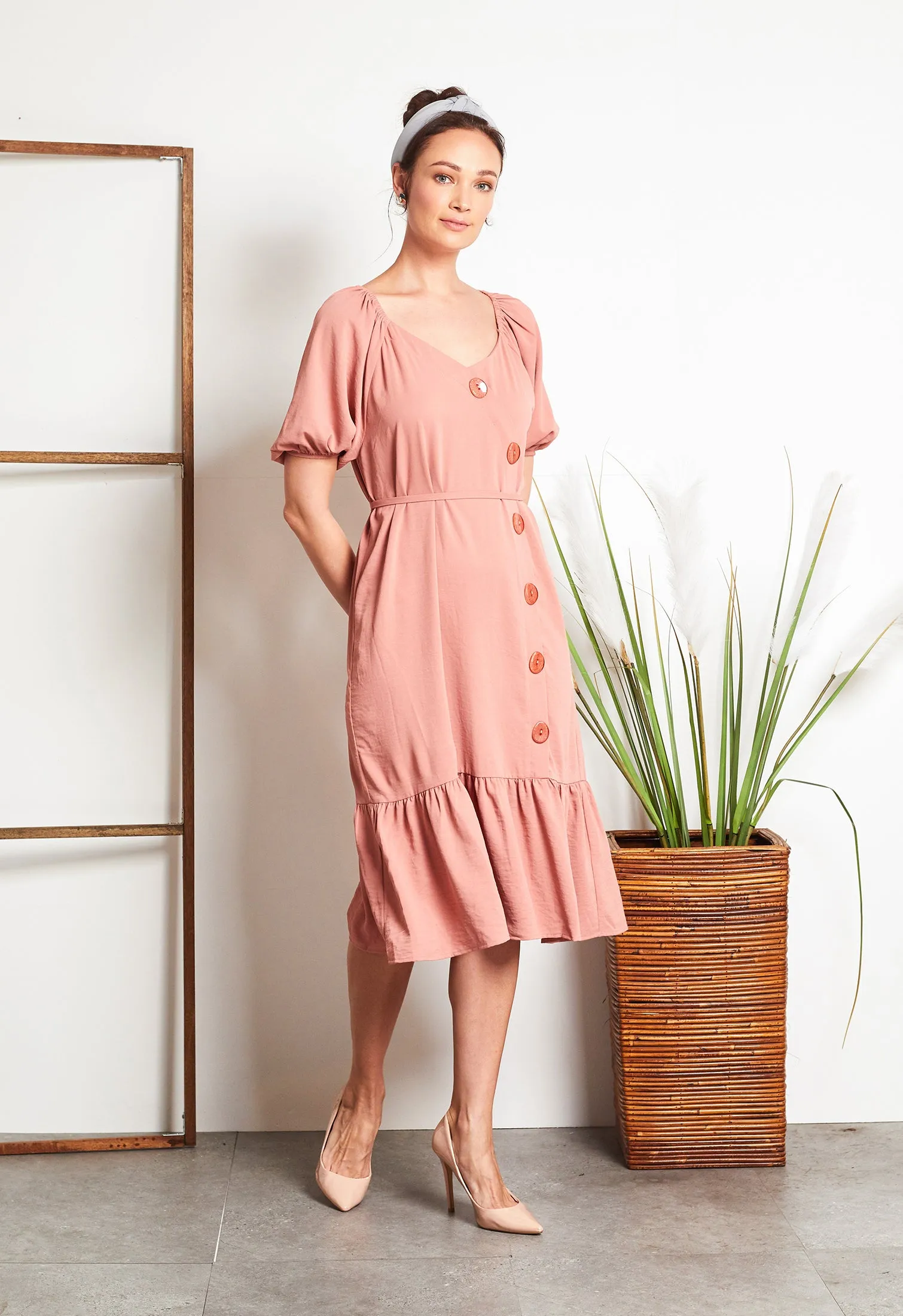 Casual Puff Sleeve Dress