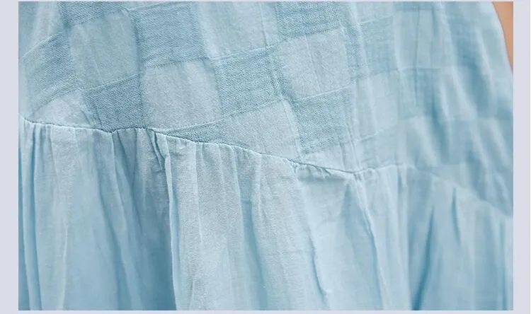 Cotton Linen Sleeveless Casual Dresses