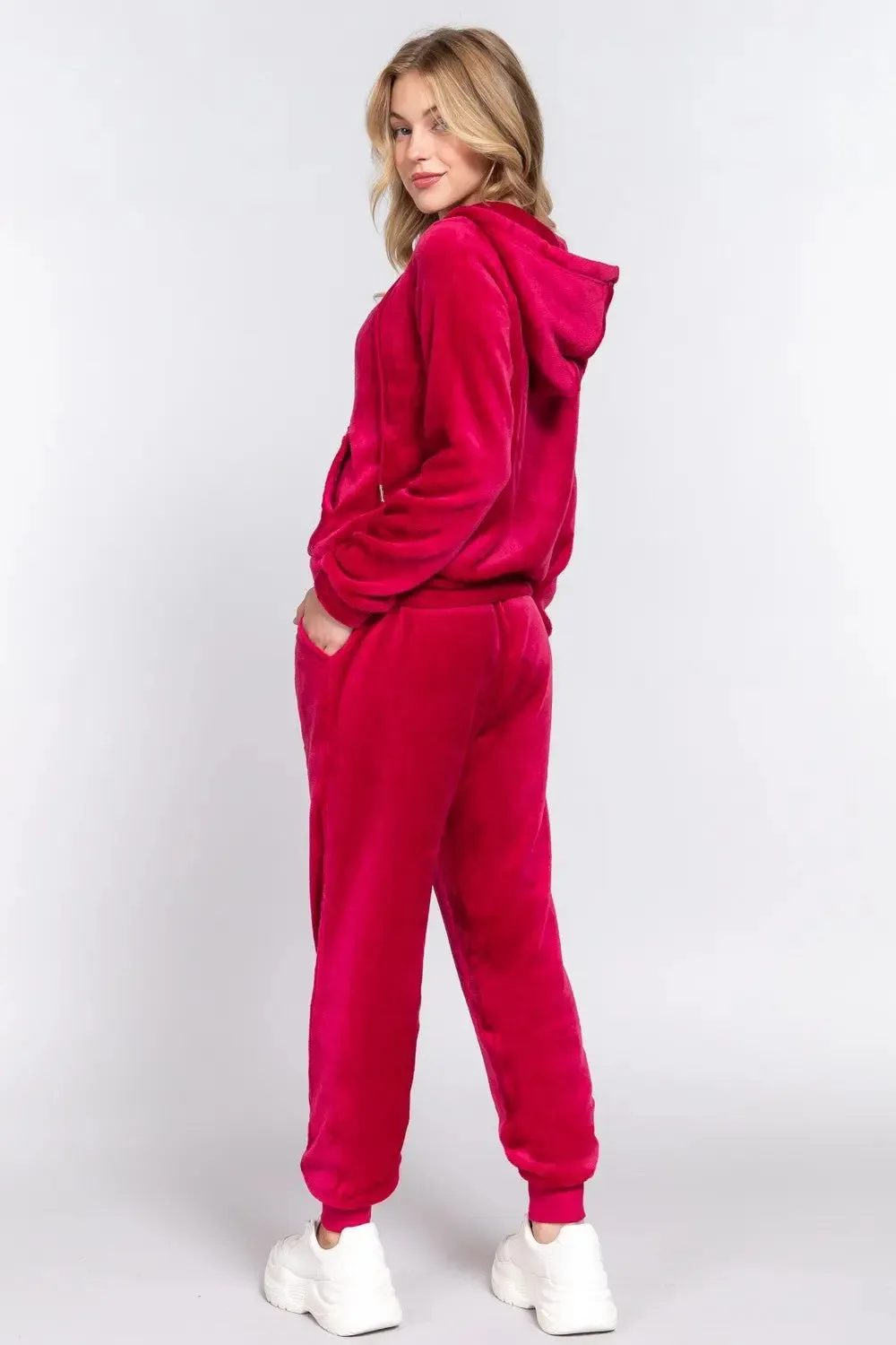 Don't You Want Me Faux Fur Hoodie Jacket and Pants Set