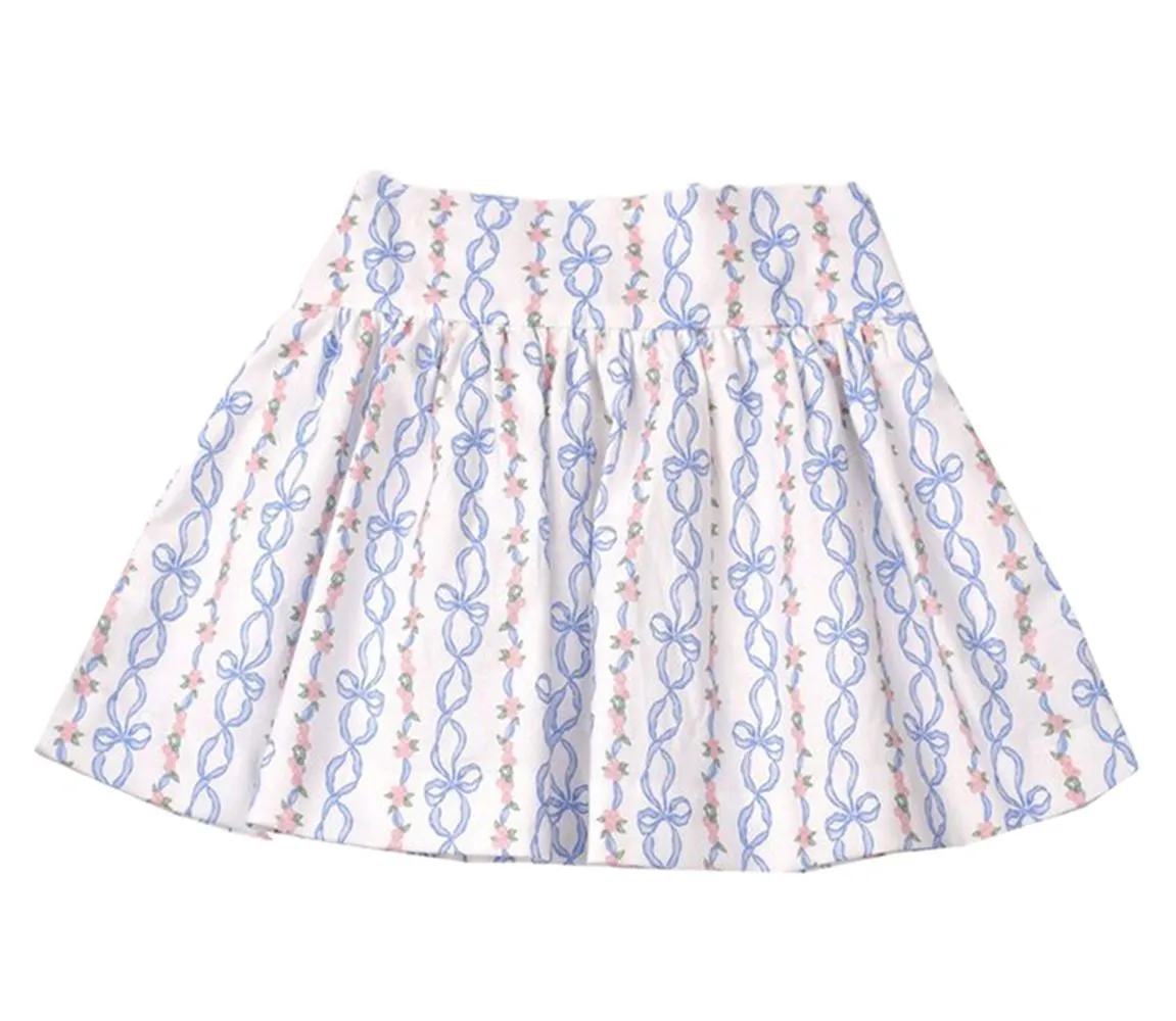 Funtasia Too Girls Blue Bows Print Skirt