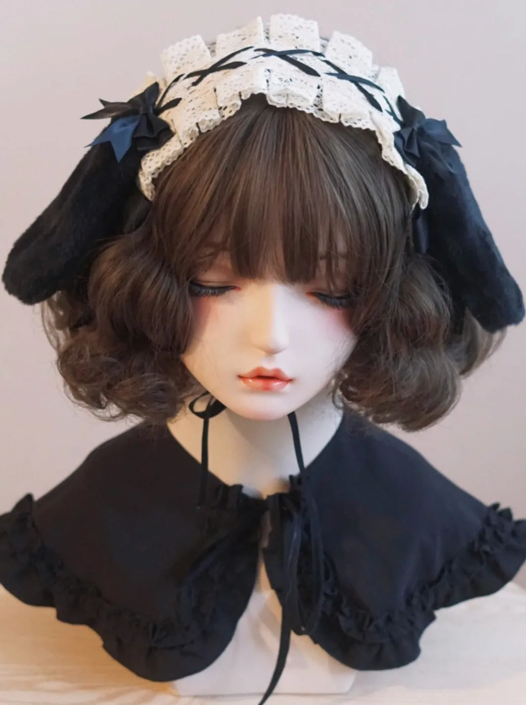 Fur Lace Hair Bunny Band