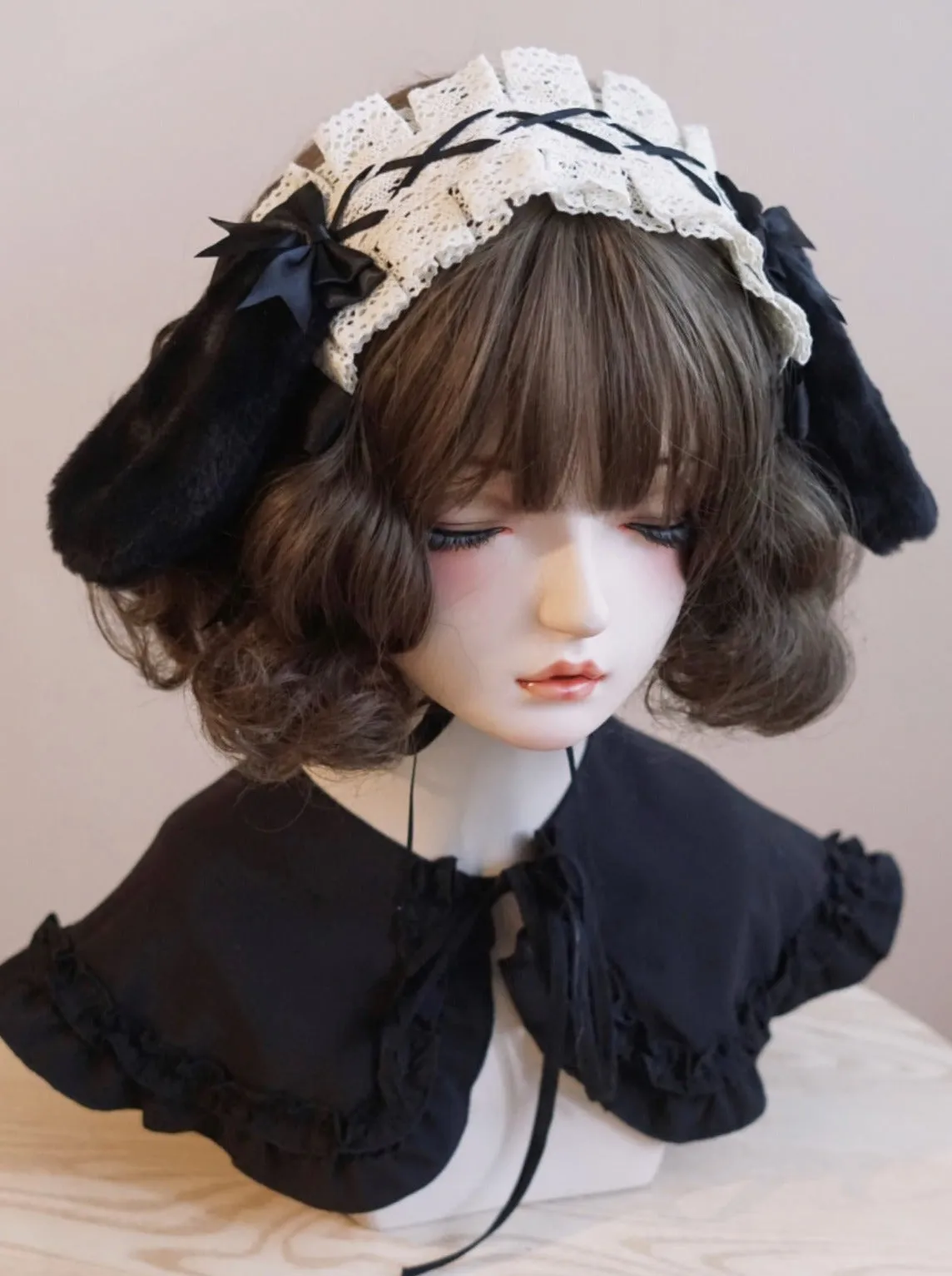 Fur Lace Hair Bunny Band
