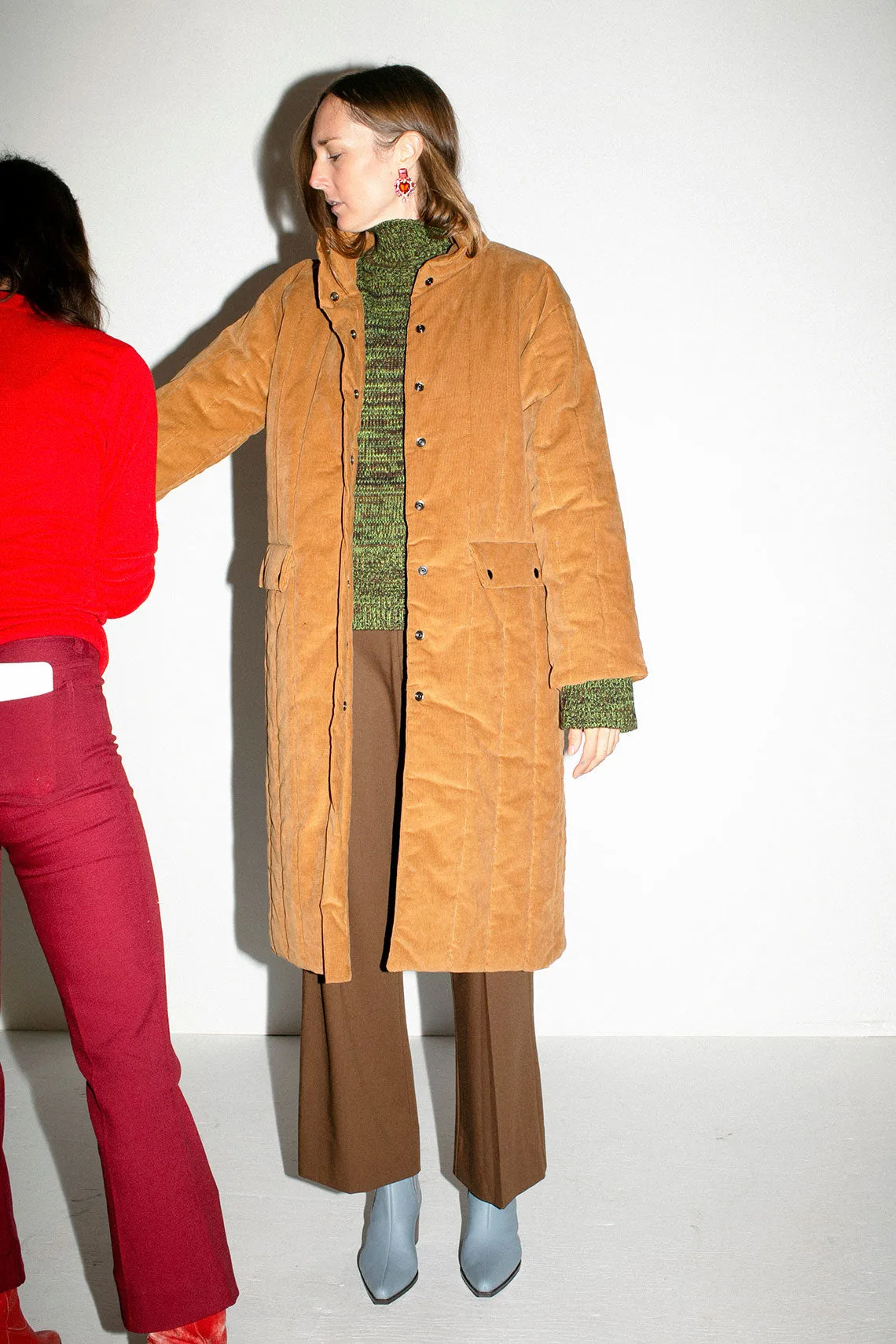 Ginger Corduroy Puffer Coat