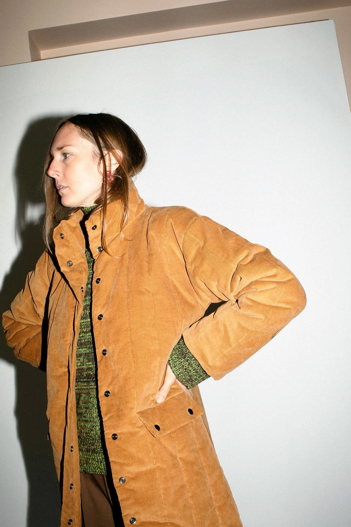 Ginger Corduroy Puffer Coat