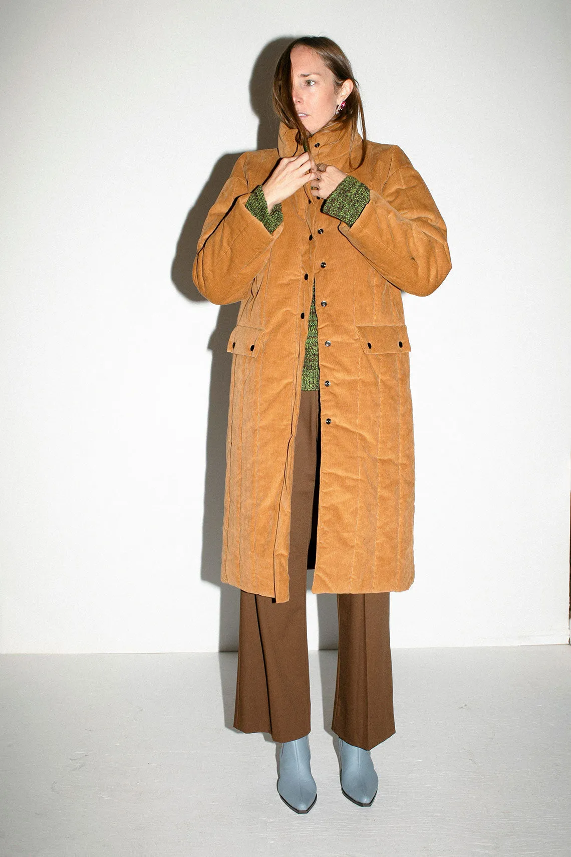 Ginger Corduroy Puffer Coat