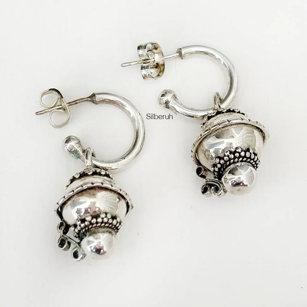 Half Bali Silver Ball Earring
