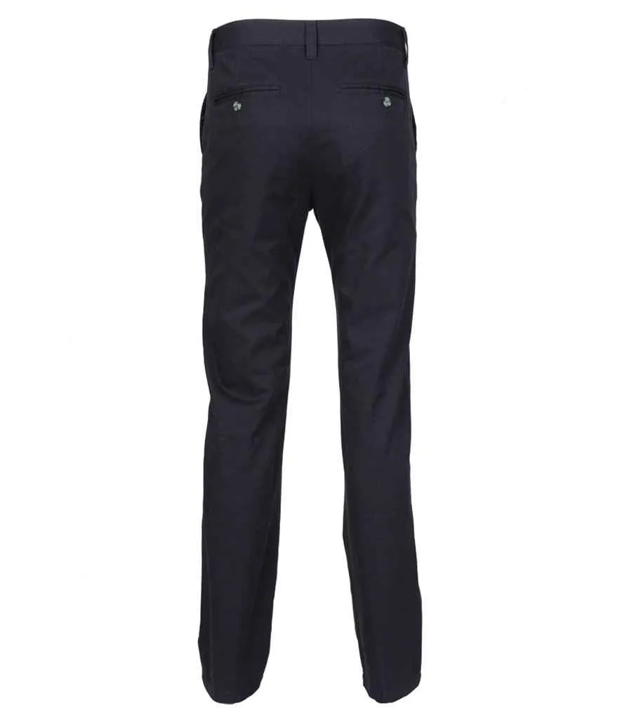 Henbury 65/35 Flat Fronted Chino Trousers | Navy
