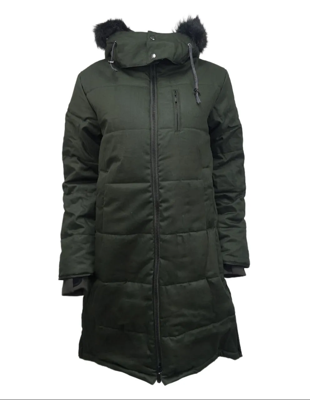 HoodLamb Women's Deep Army Green Hemp Nordic Puffer #W18LNU NWT