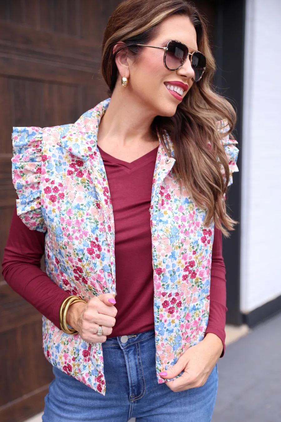 Liana Floral Puffer Vest