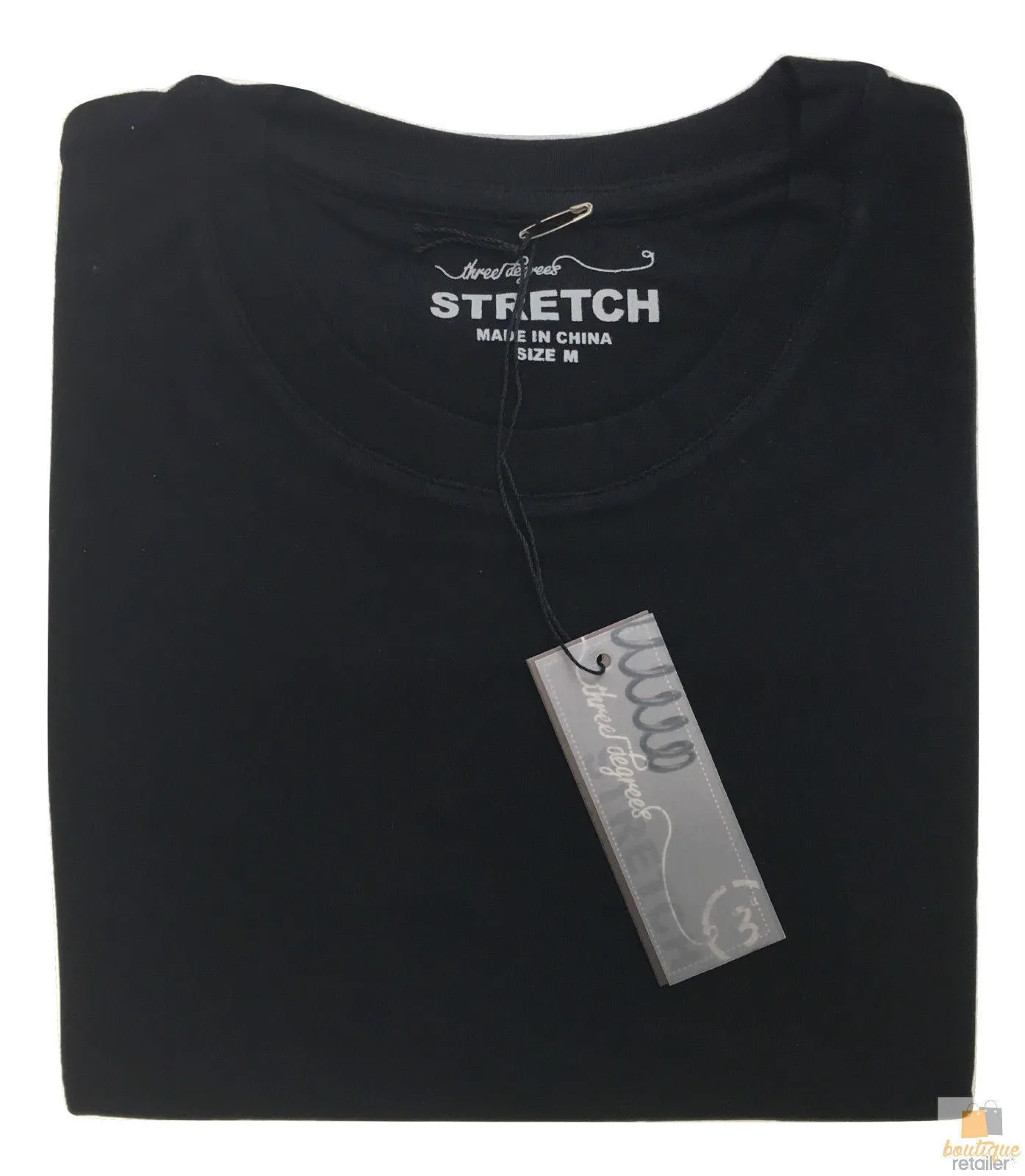 Mens COTTON STRETCH T-SHIRT Tee Top Plain Blank Adults Slim Skinny Fitted