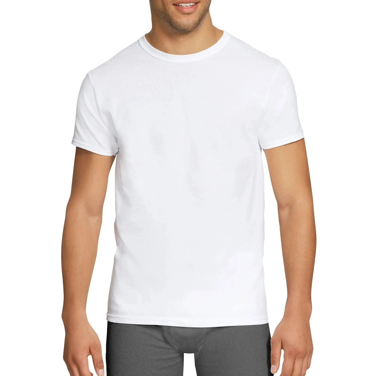 Mens COTTON STRETCH T-SHIRT Tee Top Plain Blank Adults Slim Skinny Fitted