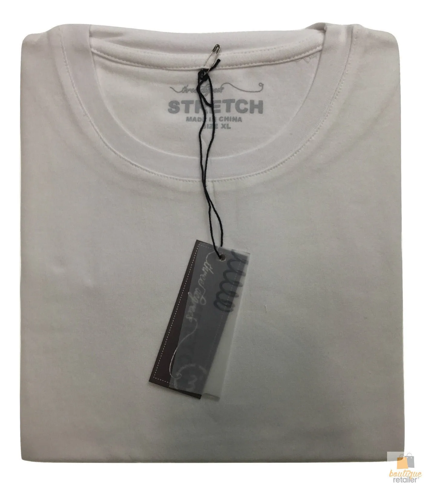 Mens COTTON STRETCH T-SHIRT Tee Top Plain Blank Adults Slim Skinny Fitted