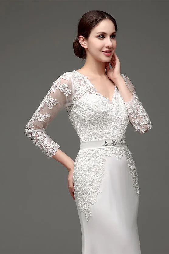 Mermaid Long Sleeves Long Wedding Dresses