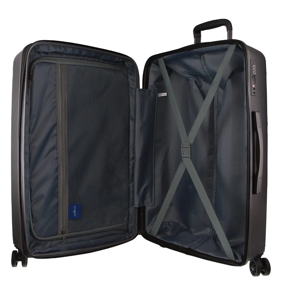 Monaco Checked Luggage Bag Travel Carry On Suitcase 75cm (124L) - Black