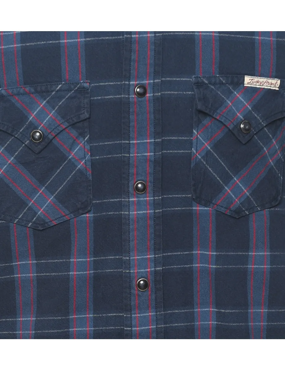 Navy Checked Shirt - S