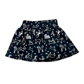 Navy Dog Print Skort