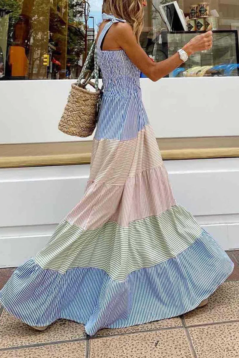 Off Shoulder All Trendy Print Maxi Dress