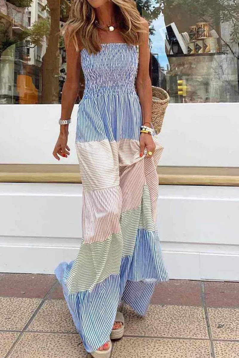 Off Shoulder All Trendy Print Maxi Dress