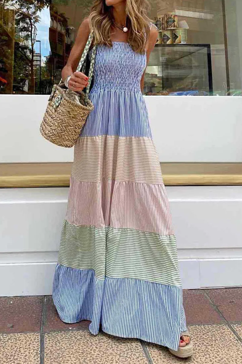Off Shoulder All Trendy Print Maxi Dress