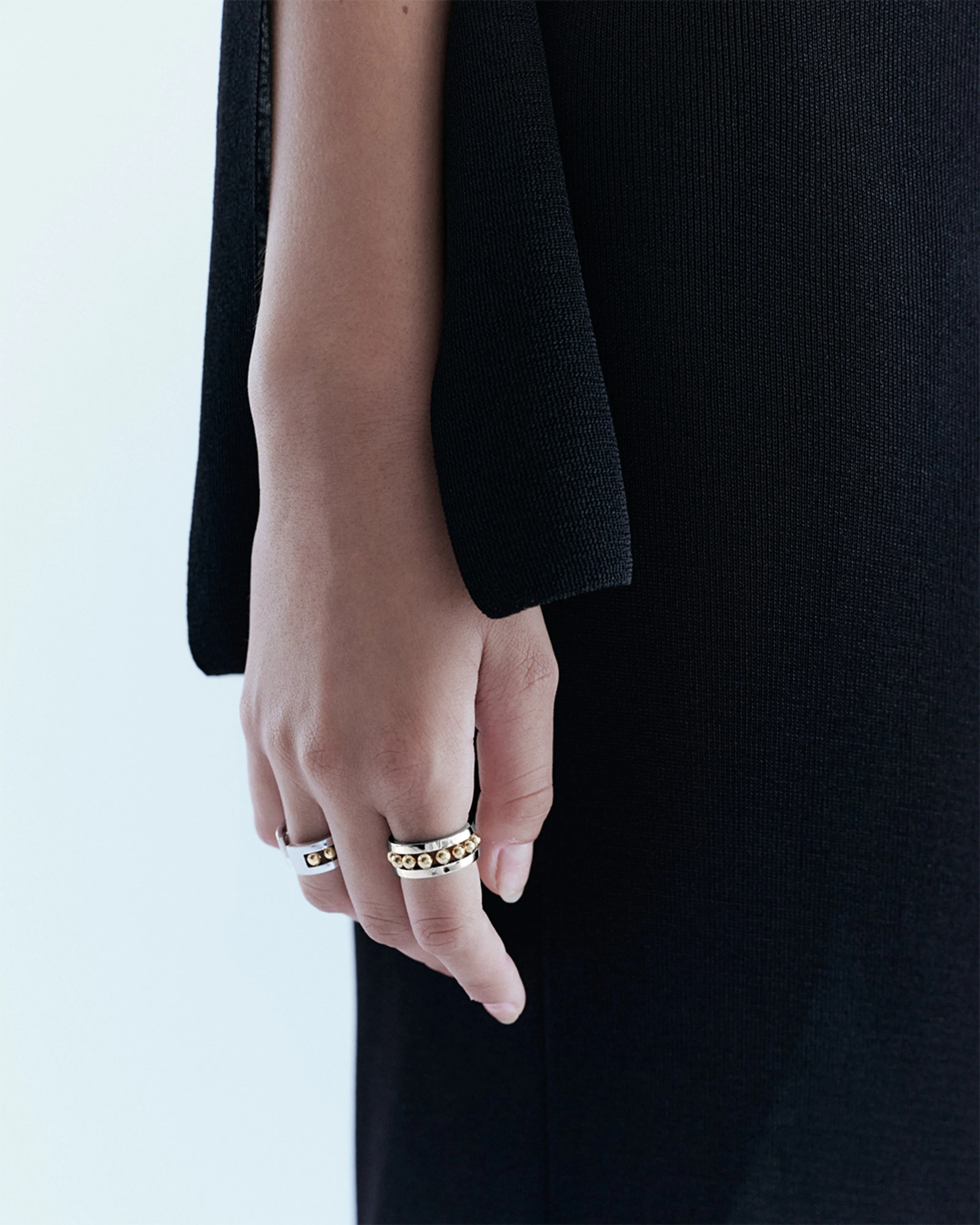 Orbit Double Band Ring - Silver and Gold