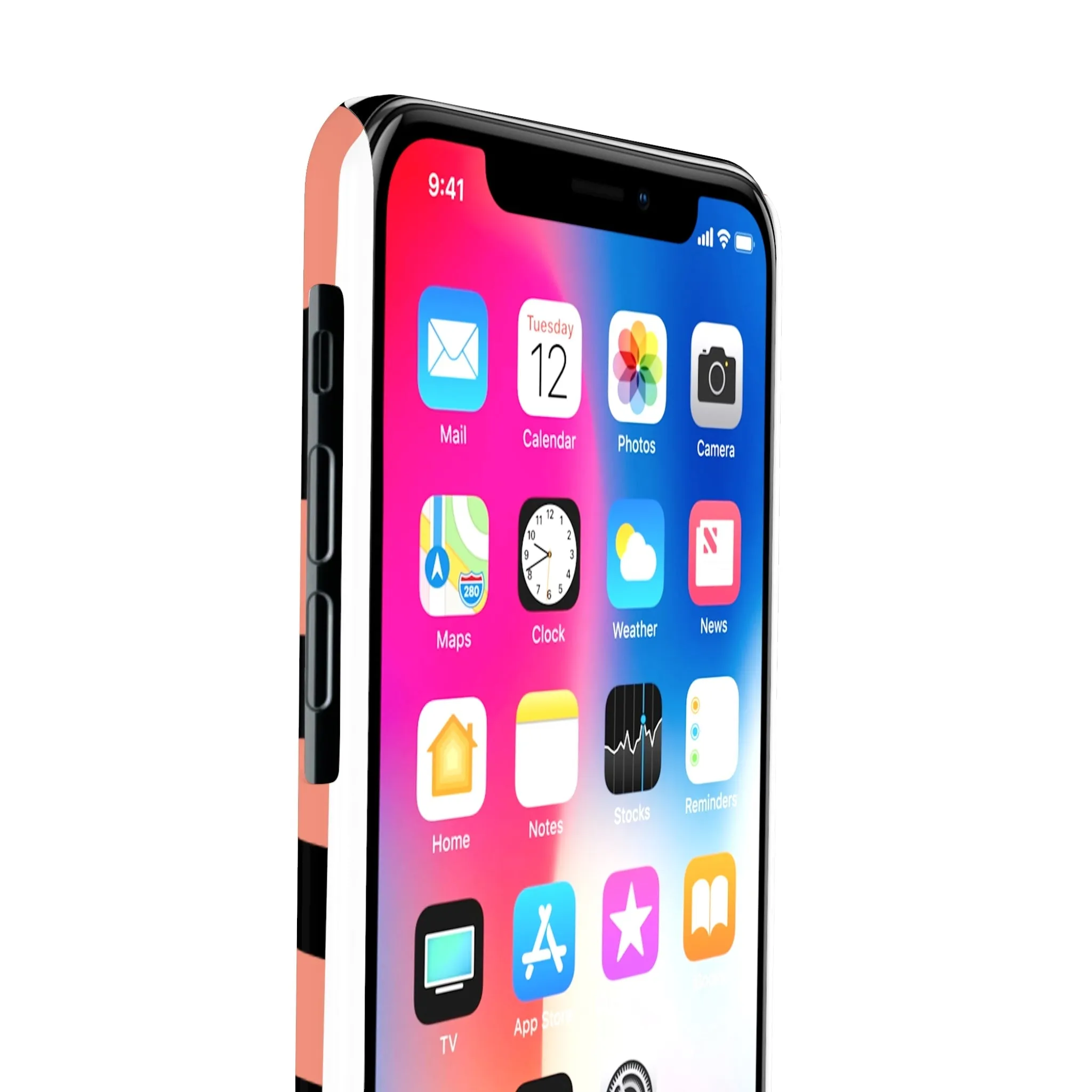 Pink and Black Checked Background with Happy Daisy iPhone Slim Phone Case