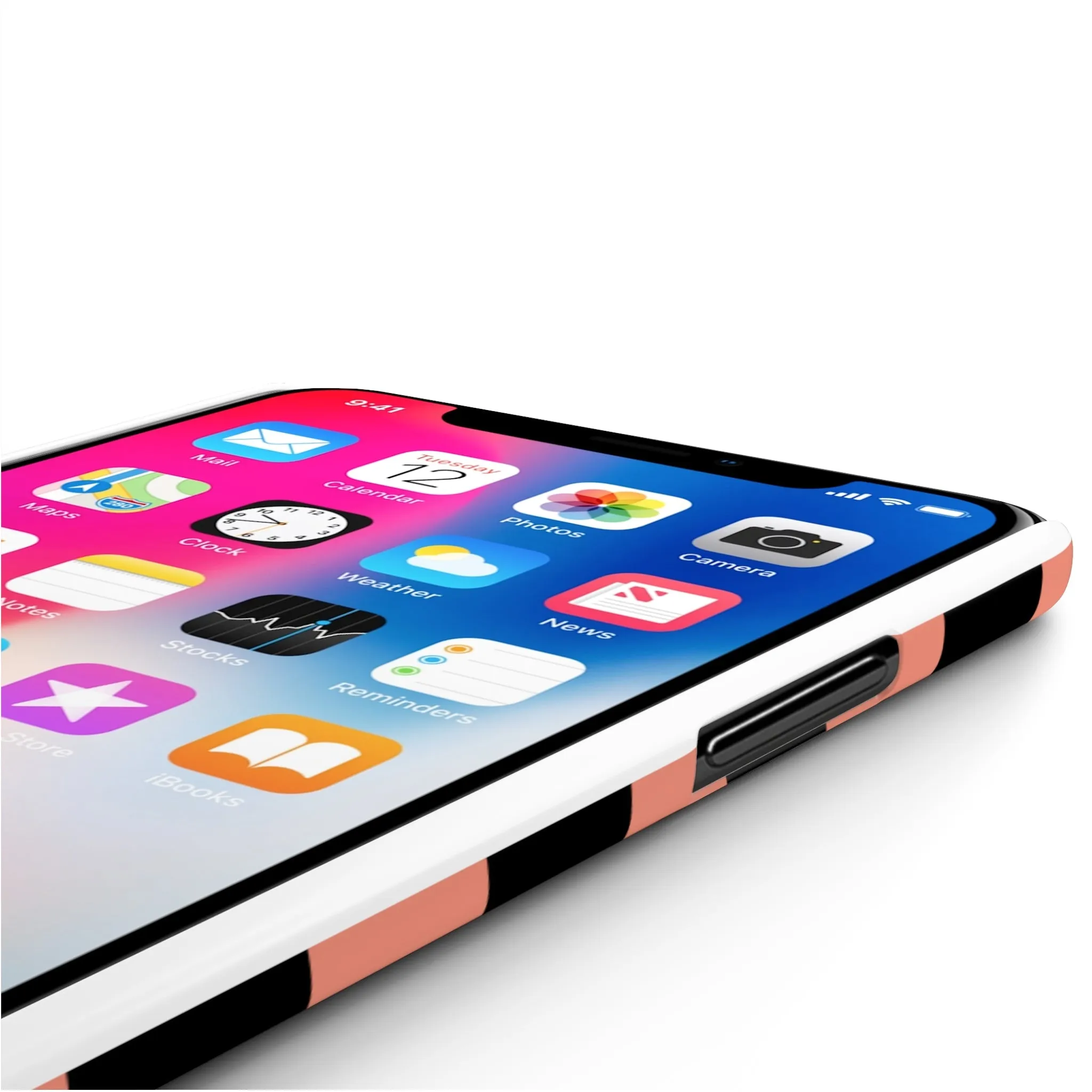 Pink and Black Checked Background with Happy Daisy iPhone Slim Phone Case