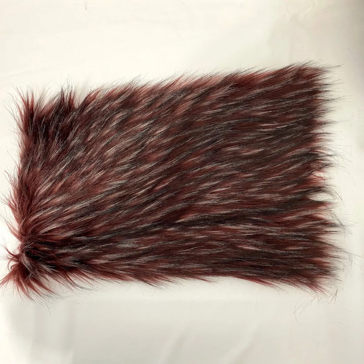 Red Multicolor Husky Print Shaggy Faux Fur Fabric