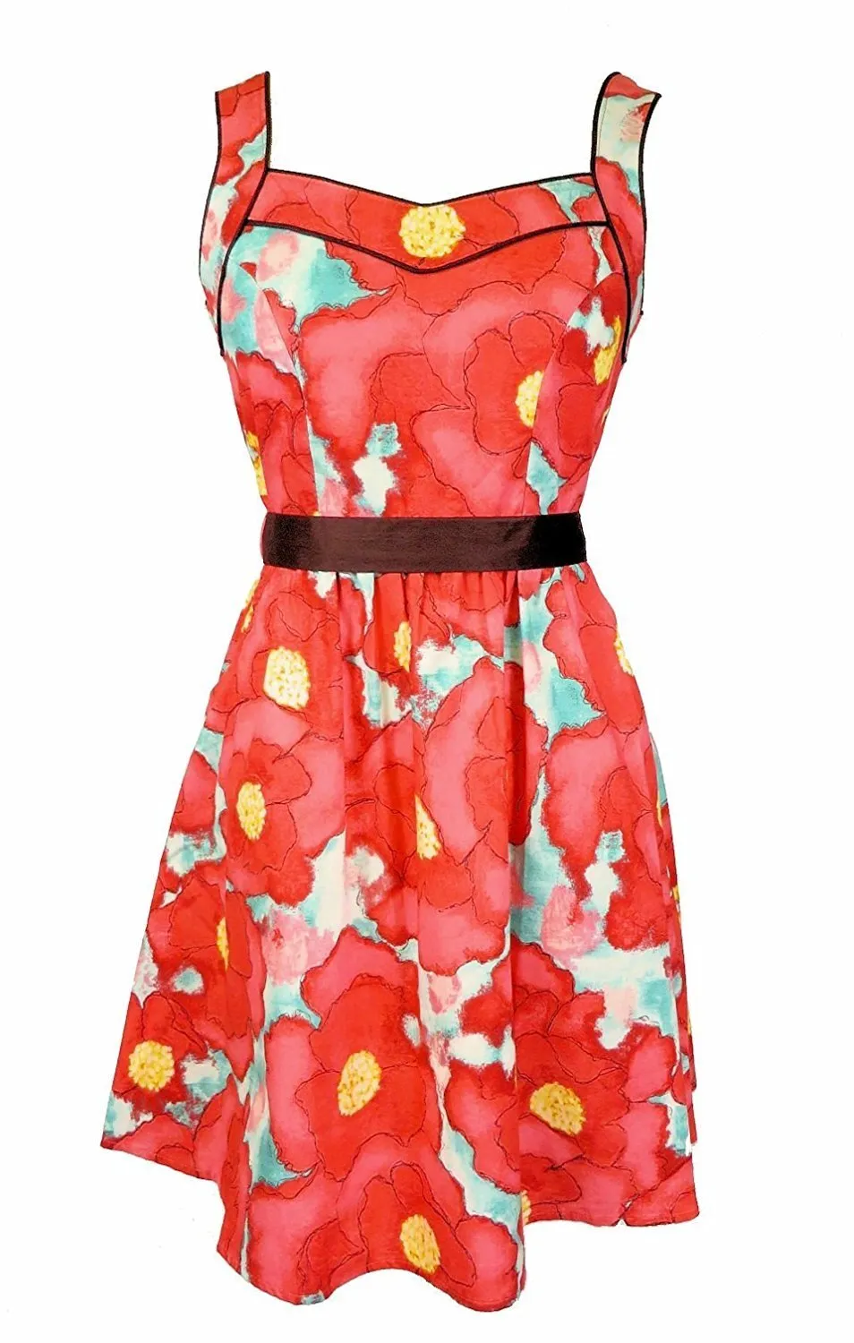 Retrolicious 1950's Style Dress in Red Poppy Cotton