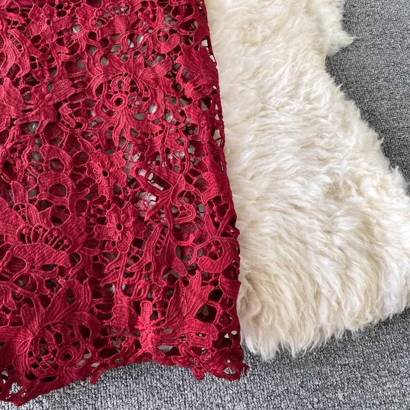 Sheath Evening Dress Hollow Lace Long Prom Dress 1760