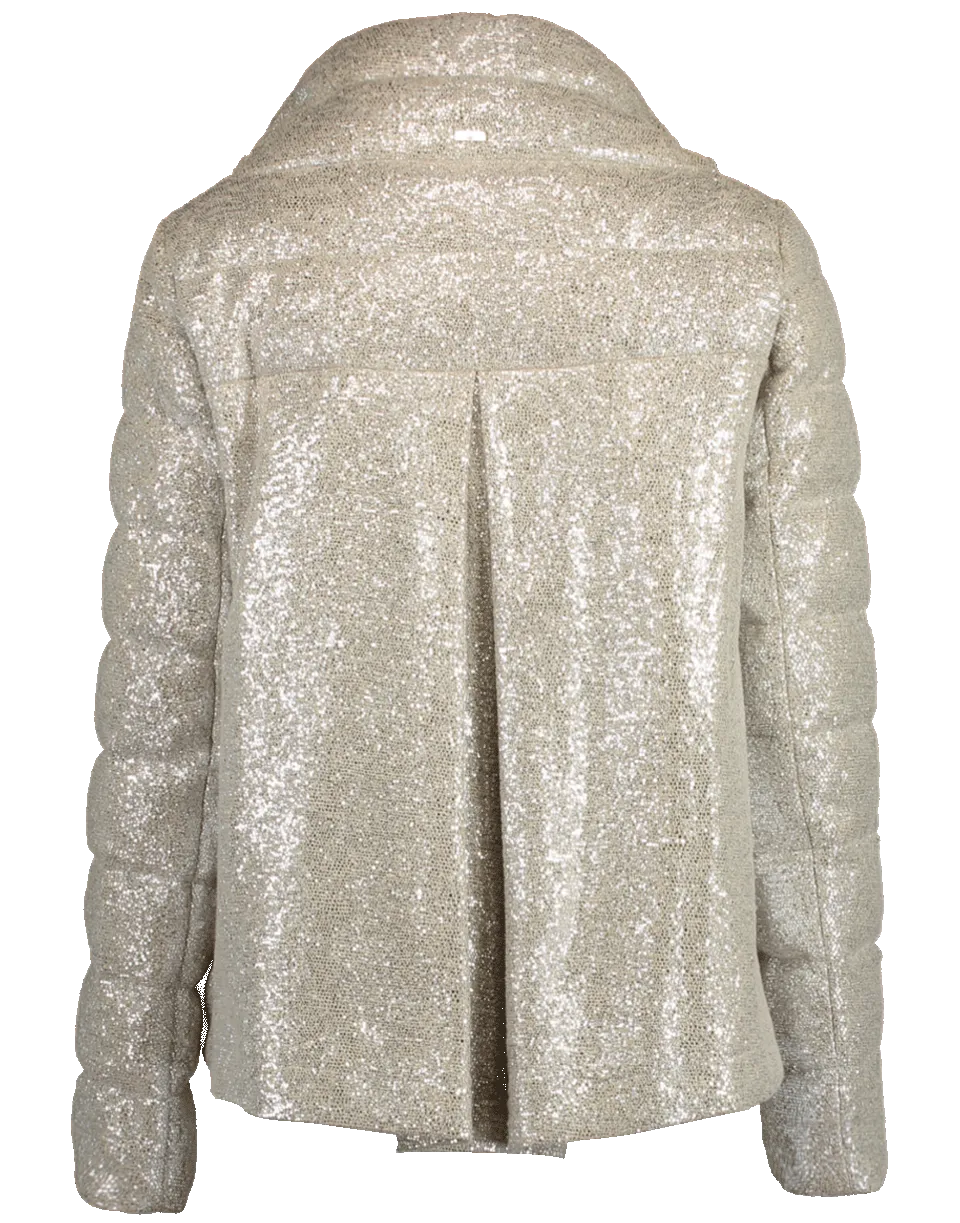 Sparkle Pleated Puffer Jacket