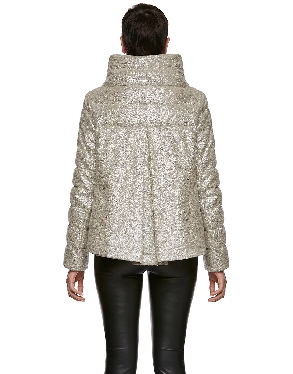 Sparkle Pleated Puffer Jacket