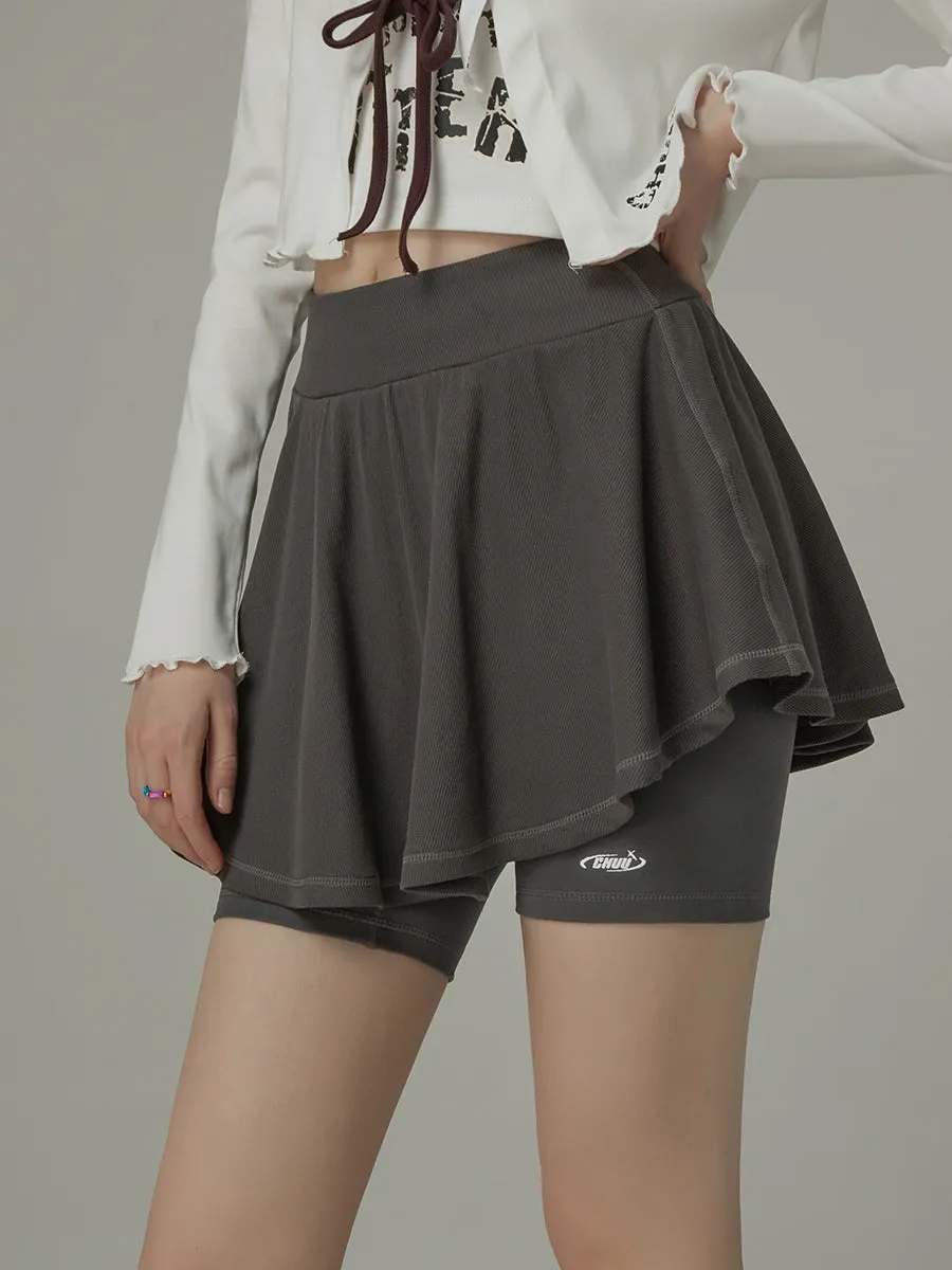 Sporty Daily Biker Shorts And Tennis Skirt